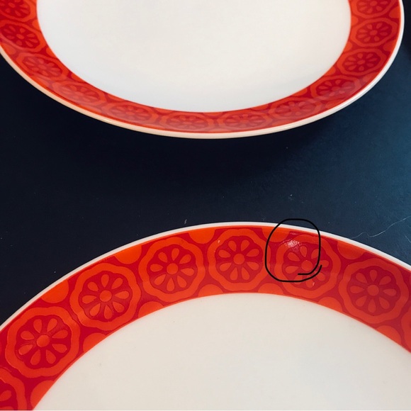 4 Winterling Bavaria Lunch Salad Plates 7.75" Red Orange MCM Floral Daisy 60s - Picture 16 of 16